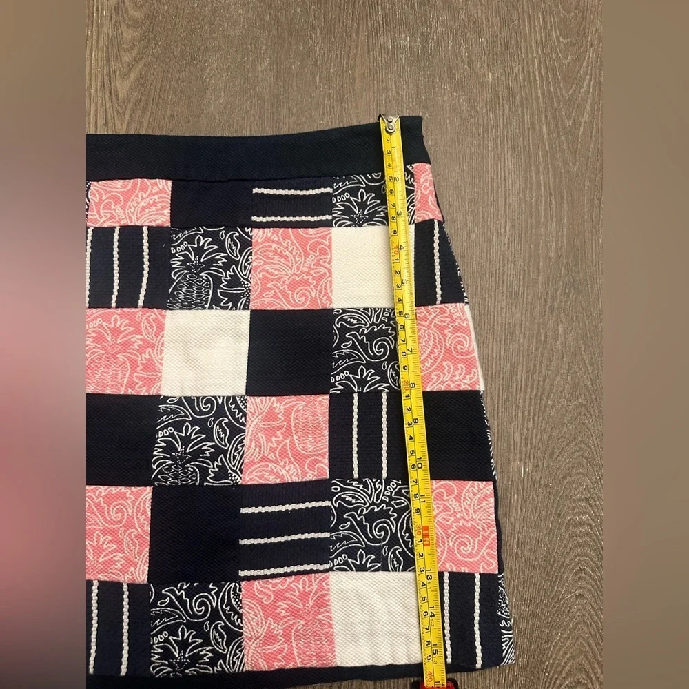 VINEYARD VINES NAVY AND PINK PATCHWORK MINI SKIRT - Size 2 SKU:465